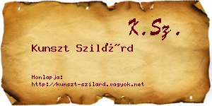 Kunszt Szilárd névjegykártya
